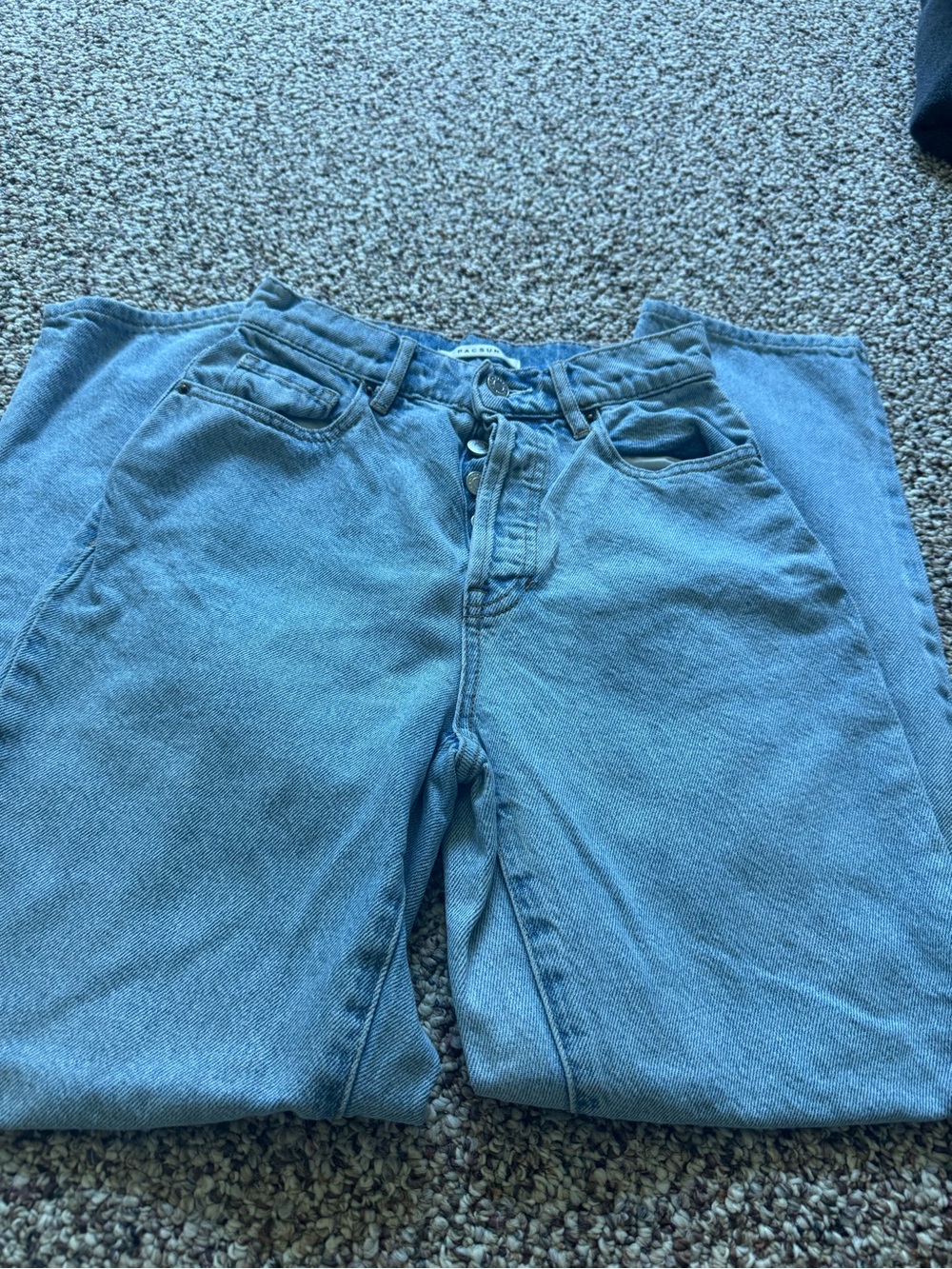 PacSun Women's Straight-Leg Jeans in Light Blue Denim